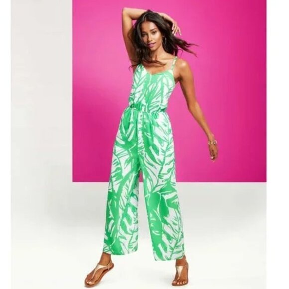 Lilly Pulitzer for Target Green and White Botanical Print Jumpsuit XL - Picture 3 of 3